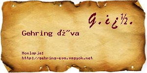 Gehring Éva névjegykártya